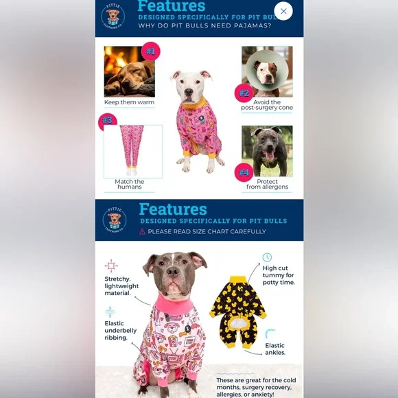 NWT Pittie Clothing Company Cotton Modal Pitbull Dog Pajamas size XXL - Picture 9 of 9